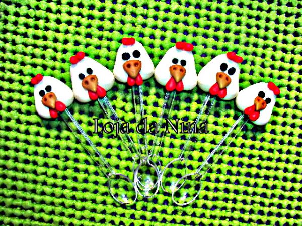 Mini colher com aplique de Biscuit
